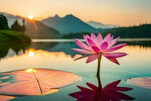 the lotus flower is a symbol of enlightenment and peace. AI-Generated photo