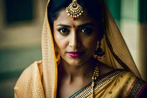 a beautiful indian woman in traditional attire. AI-Generated photo