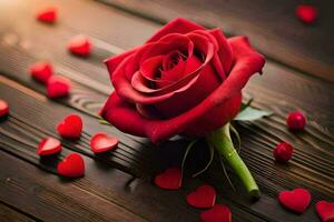 the rose is the symbol of love and romance, and the red color is the color of love. AI-Generated photo