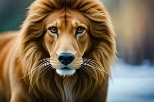 un digital pintura de un león. generado por ai foto