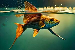 a fish swimming in the water. AI-Generated photo