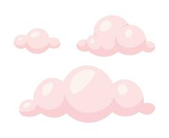 Dreamy pink clouds 2D cartoon object. Dreams cumulus isolated vector item white background. Day dreaming. Fairytale magical puffy shapes. Paradise romantic cloudscape color flat spot illustration