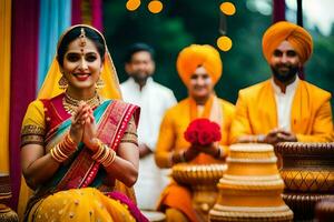 indio Boda en Bombay. generado por ai foto