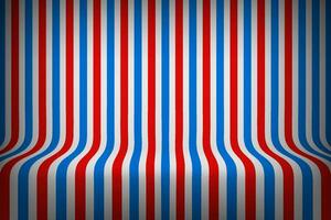 Empty studio with blue and red stripes on floor and wall. 3d style vector illustration