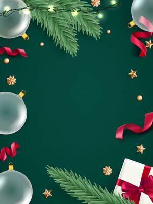 Christmas flat lay illustration with traditional christmas elements
