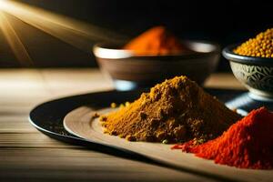 spices in a bowl. AI-Generated photo