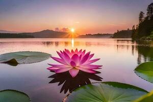 the lotus flower is a symbol of enlightenment and peace. AI-Generated photo