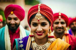 a beautiful indian bride in traditional attire. AI-Generated photo