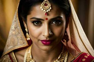 an indian bride in traditional attire. AI-Generated photo