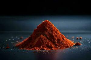 a pile of red powder on a black background. AI-Generated photo