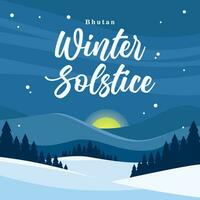 Bhutan Winter Solstice Day illustration vector background. Vector eps 10