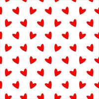 Vector hearts seamless pattern. Simple repeating texture with chaotic red hearts. Stylish hipster texture with red hearts. Doodle heart seamless pattern for Valentine day, wedding, date, xmas, easter