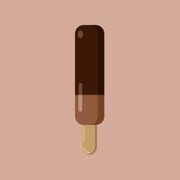 Chocolate ice cream on a stick, cold and delicious two colors. Vector, object, EPS10. vector