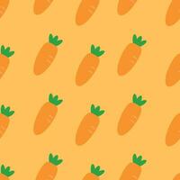 Seamless carrot pattern for fabric prints, textiles, gift wrapping paper. colorful vector for children, flat style