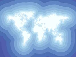 Vector map of the world. Isolated on blue layered background