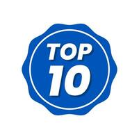 Top ten ranking label icon badge sign design vector