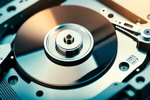 a close up of a hard drive. AI-Generated photo