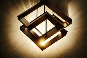 a light shining through a square shaped object. AI-Generated photo