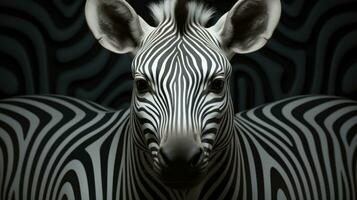 Abstract reflection of a zebra from two sides. photo