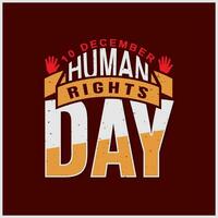 Human Rights Day typography vector for celebrate