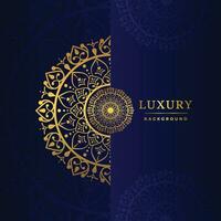 Luxury gold mandala ornate background for wedding invitation, book cover. Arabesque islamic background Pro Vector