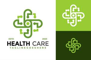 Letter D Doctor Health Care Logo design vector symbol icon illustration