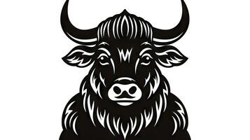 Buffalo head. Vector illustration ready for vinyl cutting and t-shirt design. photo