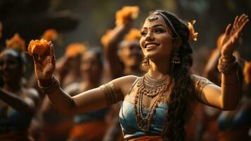 Unidentified Hindu devotees perform a religious dance at Thaipusam festival in Kolkata. photo