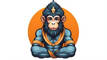Monkey cartoon mascot. Vector illustration for t-shirt print design photo