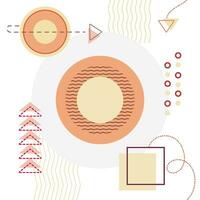 resumen plano antecedentes con sencillo geométrico formas y flechas ilustración en el estilo de Menfis. vector