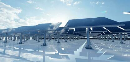 Solar photovoltaic panels array system photo
