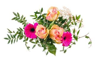 Flowers bouquet wreath isolated on white background photo