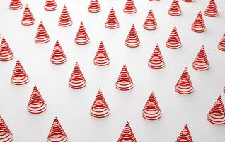 Christmas tree background made of red ribbons photo