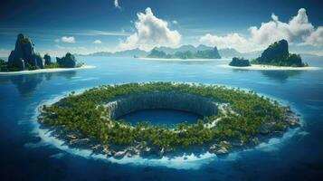 sea polynesian atoll ring ai generated photo