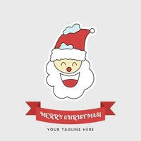 dibujos animados Papa Noel claus icono con contorno vector