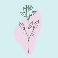 Hand Drawn Simple Flower Outline vector