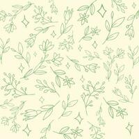 Hand Drawn Flower Outline Set Pattern vector