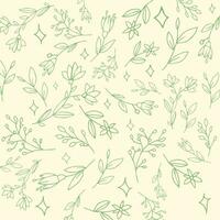 Hand Drawn Flower Outline Set Pattern vector