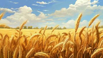 harvest wheat fields fields ai generated photo