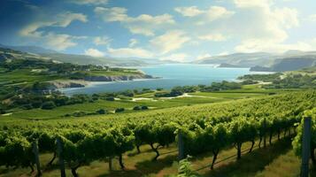 travel seaside vineyards coastal ai generated photo