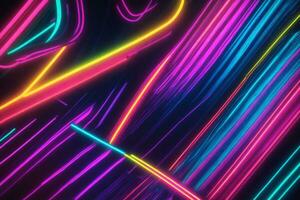 dark background with laser flares in bright colors photo