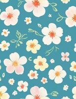 Seamless pattern floral, flower pattern ai generative photo