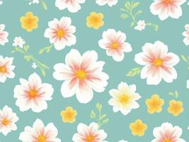 Seamless pattern floral, flower pattern ai generative photo