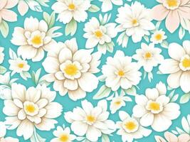 Seamless pattern floral, flower pattern ai generative photo