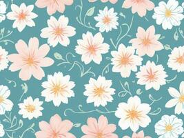 Seamless pattern floral, flower pattern ai generative photo