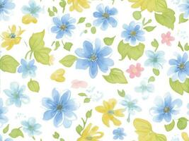 Seamless pattern floral, flower pattern ai generative photo