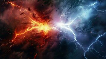 energy lightning collision powerful ai generated photo