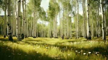 nature aspen grove forest ai generated photo