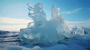 frío ártico hielo esculturas ai generado foto