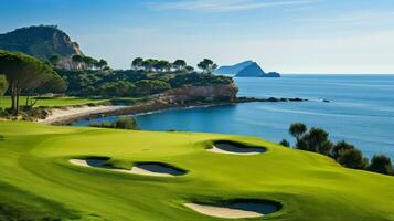 vacation spanish coastal golf ai generated photo